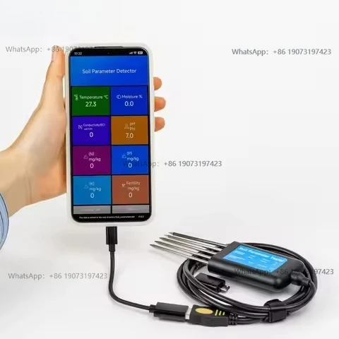 Hot Sale USB 7-in-1 Soil Moisture Sensor NPK/PH/EC Temperature  Agricultural Moisture Nutrition Sensor