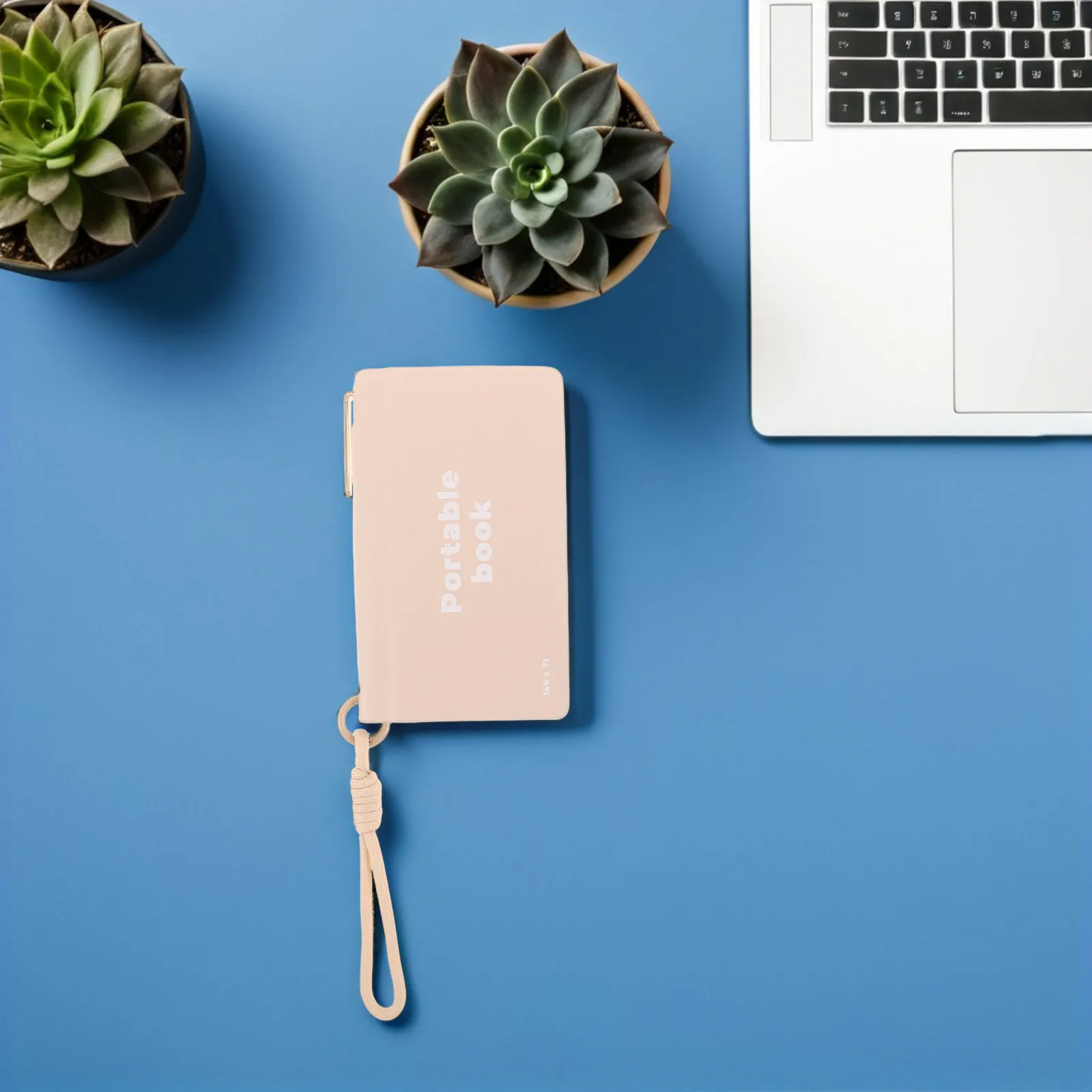 Pocket Notebook Portable Small Notepad Beige PU Cover Pen Slot Multifunctional Memo Pad Compact Office School Note Taking