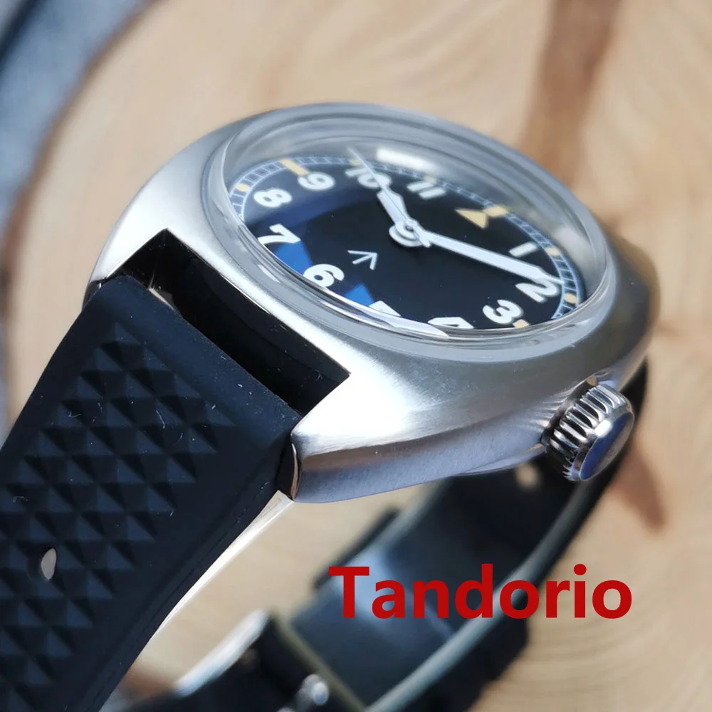 20ATM Diver Tandorio Military AR Double Domed Sapphire Glass 36mm Japan NH35A PT5000 Automatic Men Watch Luminous Waffle Strap