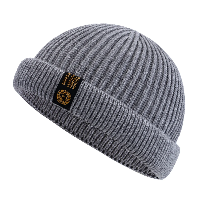 Men Outdoor Skull Cap Fashion New Short Melon Winter Chic Hats Sailor Style Landlord Hats For Men Autumn Short Beanie Cap