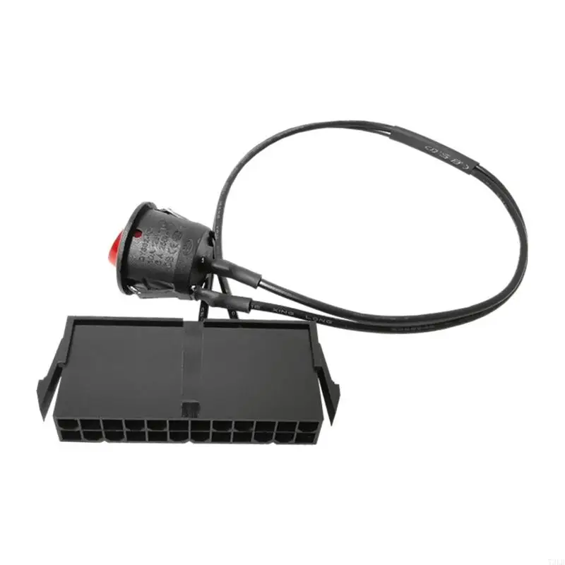 

T3LB 24 Pin ATX Red LED Power On/Off Jumper Bridge Adapter Cable 13.8-inch(35cm)