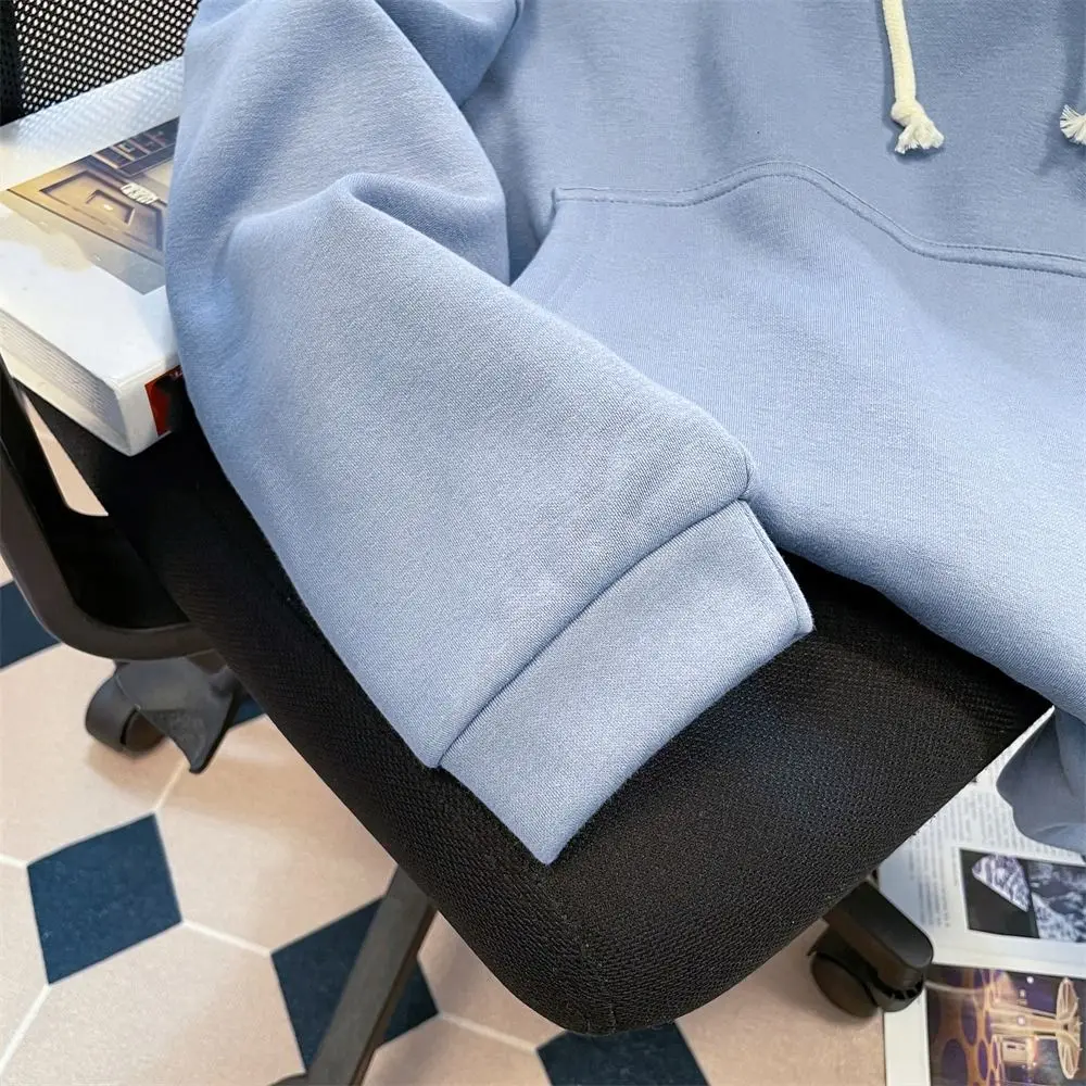 الجمالية طويلة الأكمام الصوف القرش هوديس البلوز الرباط قمصان سويت شيرت بقلنسوة فضفاضة عادية القرش قبعة سترة المرأة رجل #4