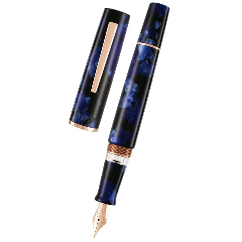 TWSBI Draco Deep Blue Fountain Pen Latest Limited Edition Piston Suction Ink Plated Rose Gold Tip Collection Calligraphy Pens