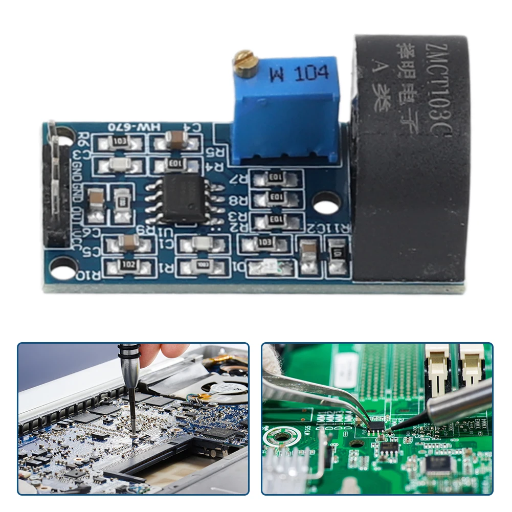 Módulo transformador de corrente micro integrado, faixa 5a, precisão, monofásica, placa de saída ativa ac, sensor de corrente para arduino