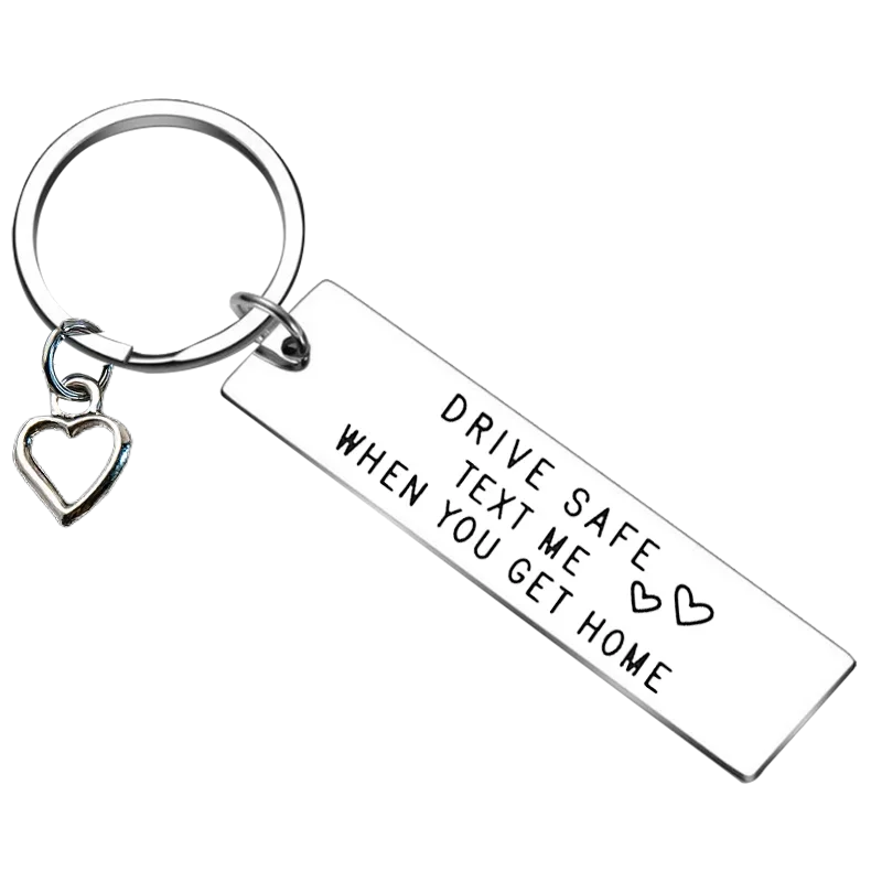 Cute Drive Safe Keychain Drive Safe I Need You Here with Me Key Chain Pendant Boyfriend Gift New Driver Gifts