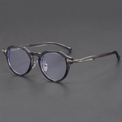 KAMMPT Vintage Round Optical Frames Men Fashion Blue Light Blocking Glasses Trendy Brand Retro Stylish Luxury Design Eyewear