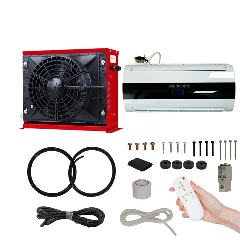 12V/24V DC Auto Parking Air Conditioning System Metal-Coated Spray-On Shell Split-Type For Common Vehicle Models