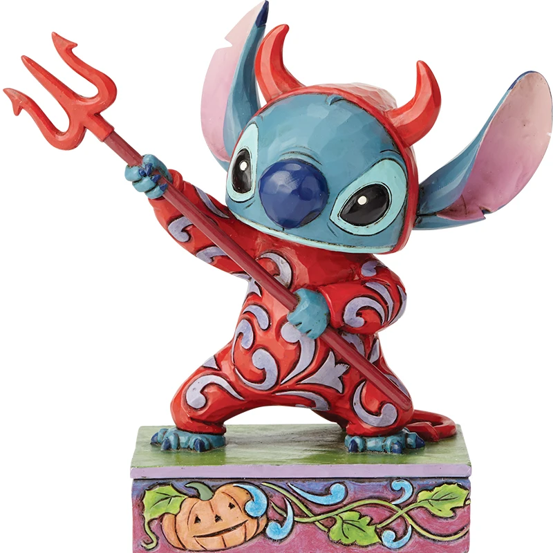 Figura Disney Gothic Stitch, stile diavolo Lilo e Stitch da collezione, statua decorativa anime per i fan Regalo da collezione per decorazioni per il desktop