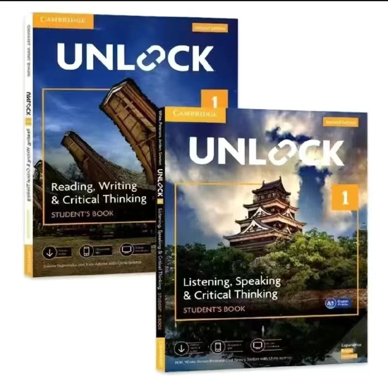 Unlock Textbook Cambridge Junior High School English Basic-1-4 Level Listening, Speaking + Reading and Writing English Book