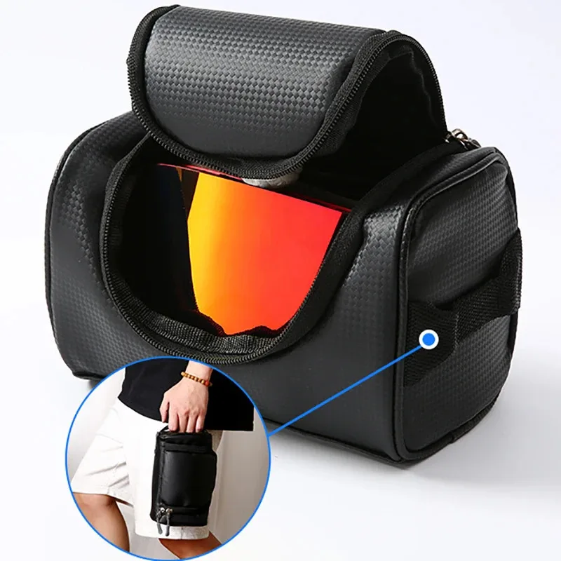 Bolsa para óculos de esqui, estojo rígido de eva resistente com zíper, à prova d'água, à prova de choque para neve, motocicleta, ciclismo, acessórios esportivos