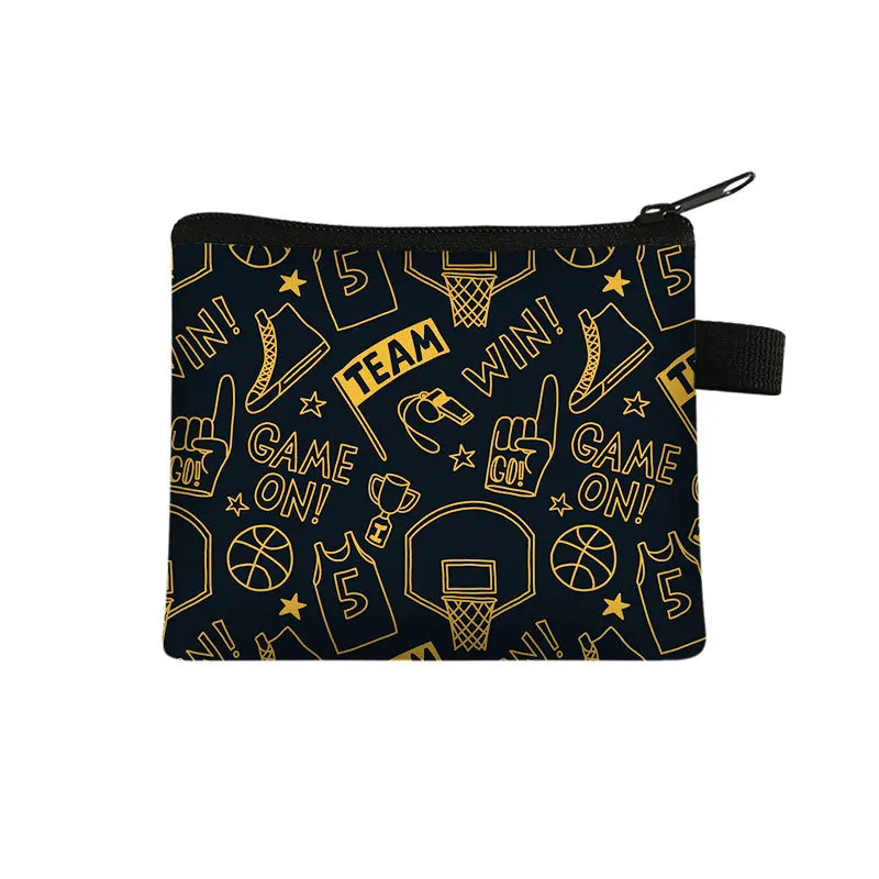 Monedero de felpa con estampado 3D de fútbol y baloncesto para niños y mujeres, monedero de poliéster con cremallera, Mini billetera para niños, regalo, 9 colores