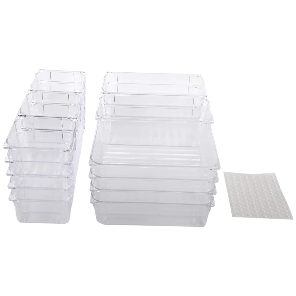 18PCS Separate Drawers Organiser System, Non-Slip Drawer Organiser, Transparent Drawer Insert Storage Box