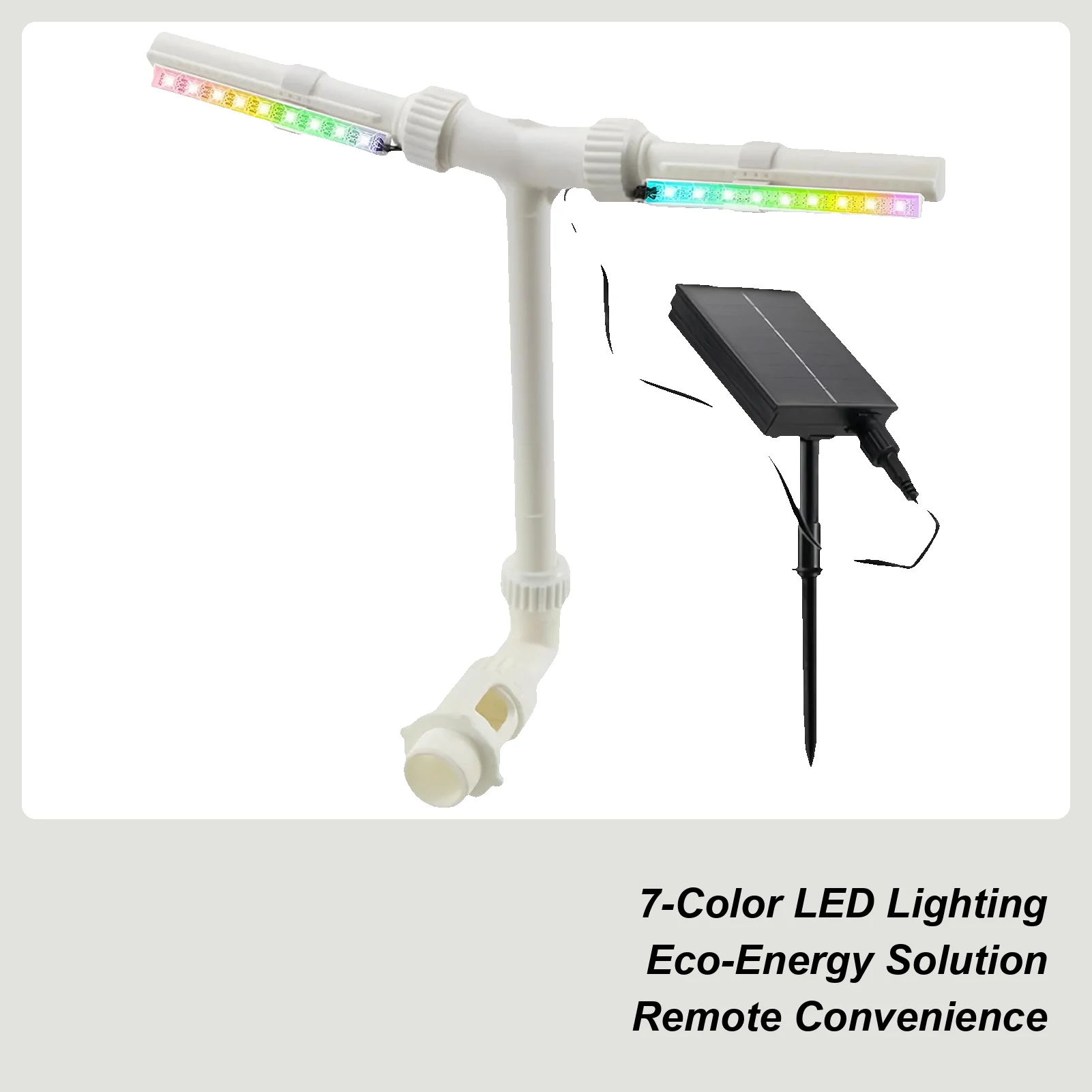 

Pool Water Fountain Double Spray Waterfall Device Adjustable 7-color LED Light Double Spray Solar Pond Fountain For Pond Patio