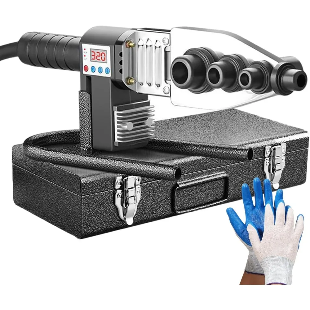 

Portable Plastic Pipe Welder,100-320°C Temp Control,Foot-Operated U-Bracket,Includes 6 Die Heads,Hot Melt Welding Tool
