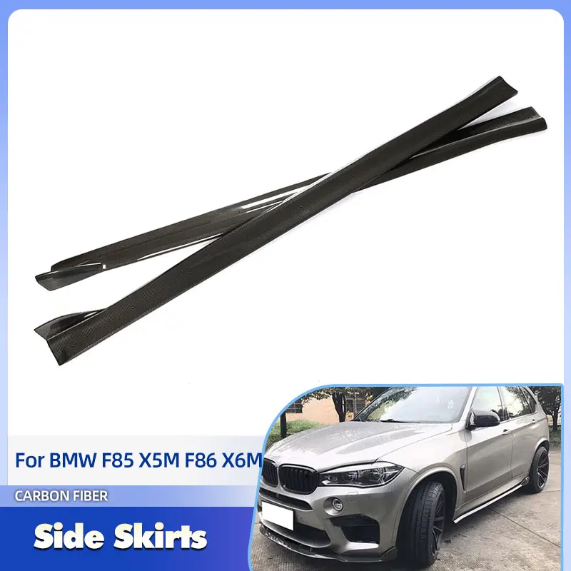 

Car Side Skirts Extensions Carbon Fiber for BMW F85 X5M F86 X6M SUV 2015-2018 Racing Under Door Rocker Panels Apron Lip BodyKits