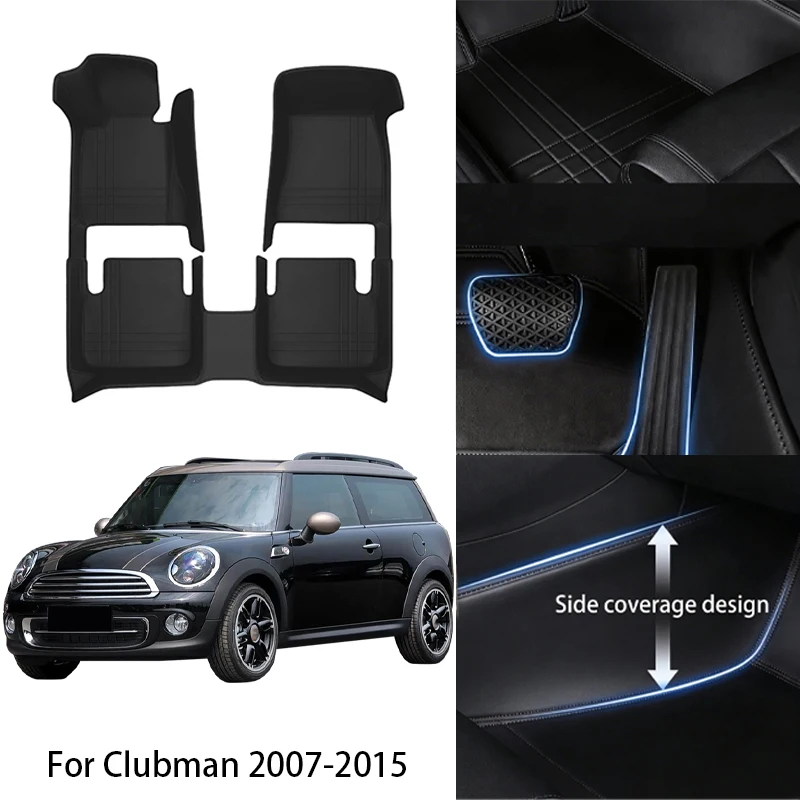 

Автомобильные коврики из искусственной кожи, изготовленные на заказ, для MINI Clubman Countryman Paceman 2007-2021, роскошный полный комплект, аксессуары для интерьера автомобиля