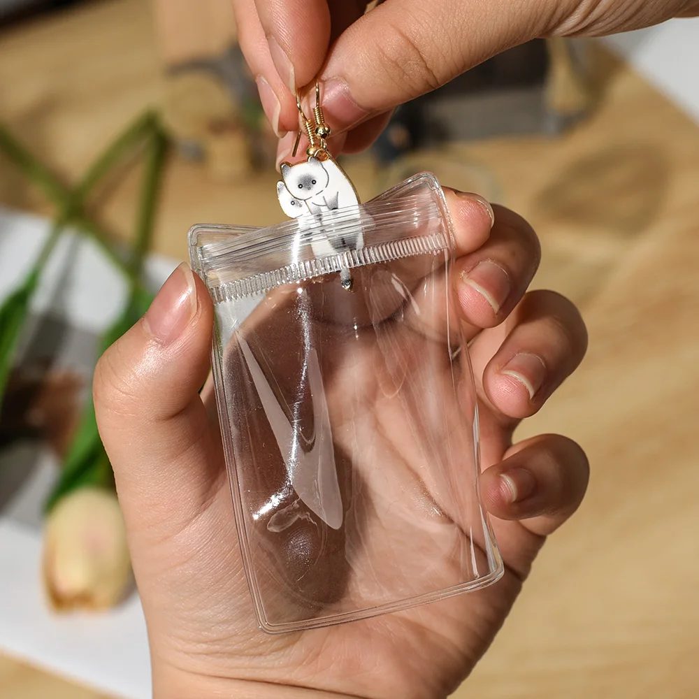 10/100pcs Thicken PVC Jewelry Package Bags Transparent Anti-Oxidation Organizer Packaging Display Storage Self Sealing Pouches