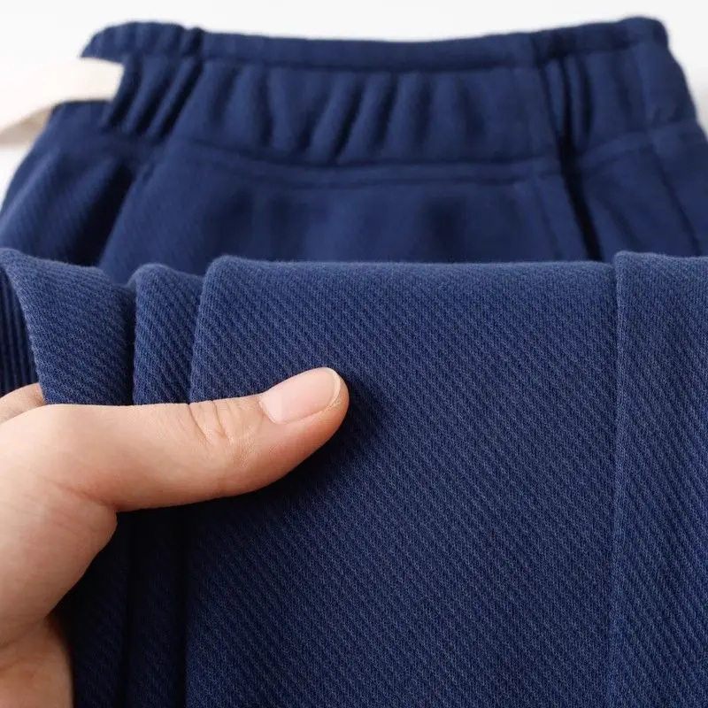 

Плотные повседневные спортивные брюки прямого кроя свободного силуэта для мужчин и женщин, цвет королевский синий, с эффектом потертости, для осени