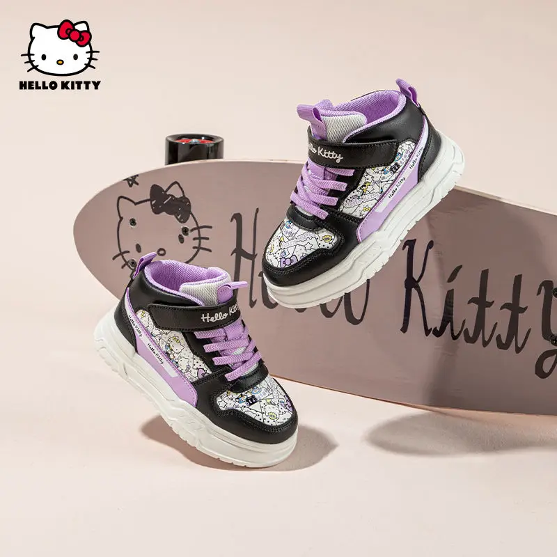 أحذية رياضية للأطفال بنمط Hello Kittys أحذية رياضية عصرية متعددة الاستخدامات لجميع المواسم أحذية مشي كاجوال مسطحة أحذية لوحية #1