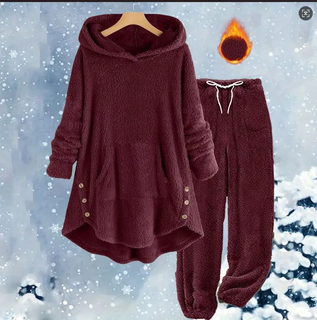 New Fashion Autumn Winter Women's Solid Button Coats Ladies Warm Teddy Bear Loose Outwear Female Plush Coat Hooded Plush Jackets