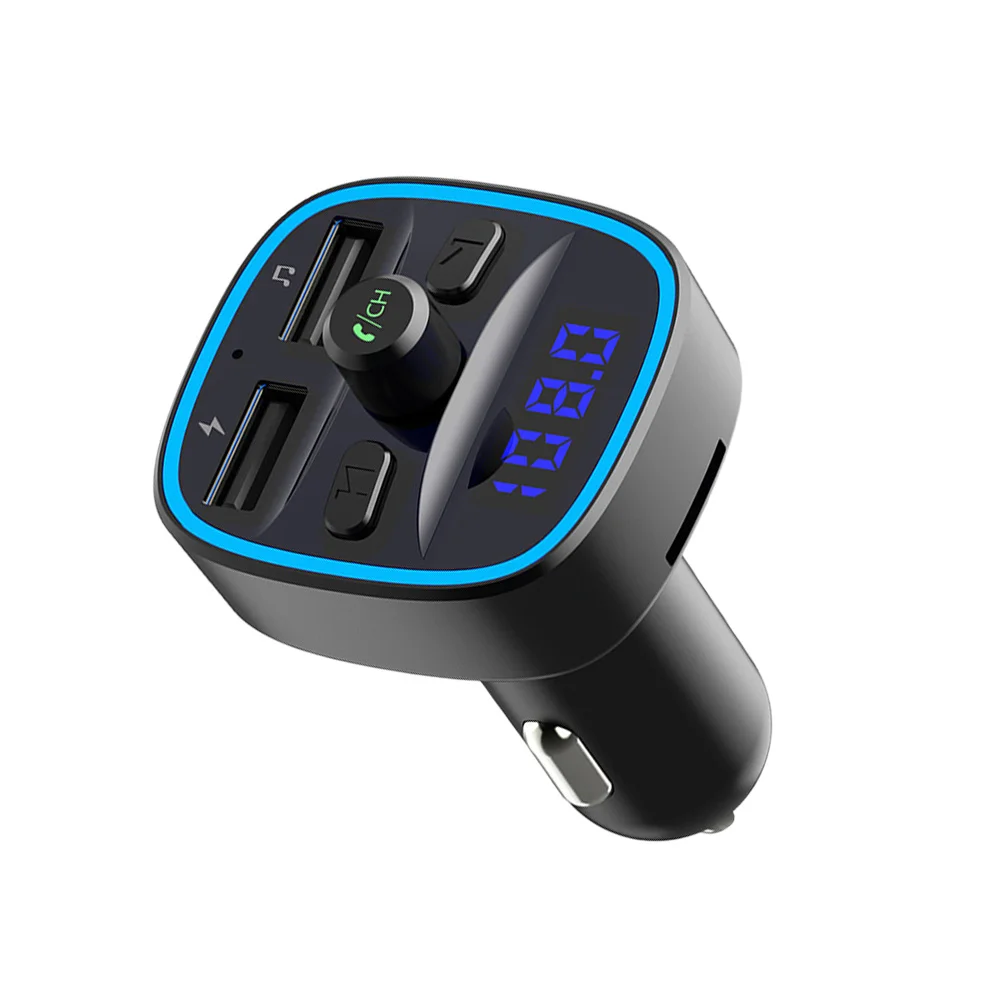 

Car Fm Transmitter Lcd Display Usb Charging Port Micro Mp3 Player For Smartphone Vehicle Audio Adapter Media