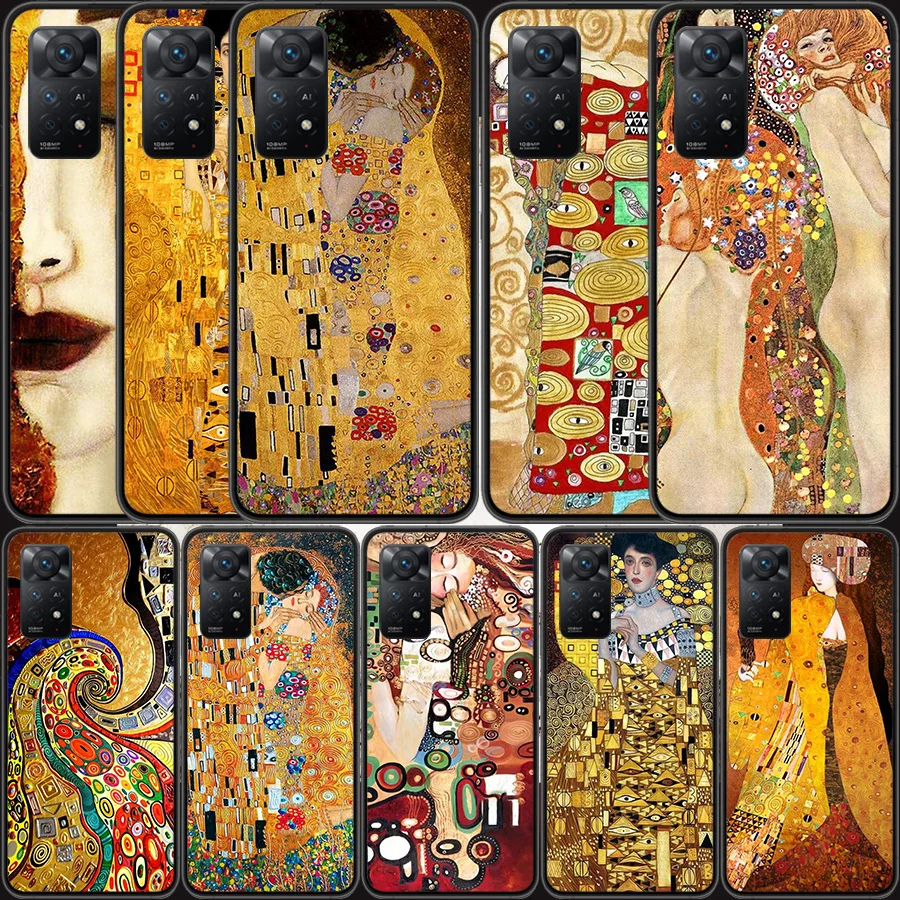 Kiss by Gustav Klimt Desig Phone Case For Redmi Note 13 Pro 5G Plus 12 12C 10 10A 10C 9 9A 9C 9T 8 8A K60 K70 Pro Xiaomi Cover 7