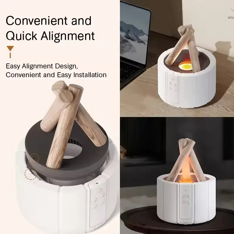 H9 New Bonfire Aroma Diffuser Household Ultrasonic Aroma Diffuser Essential Oil Aromatherapy Flame Humidifier Large Capacity