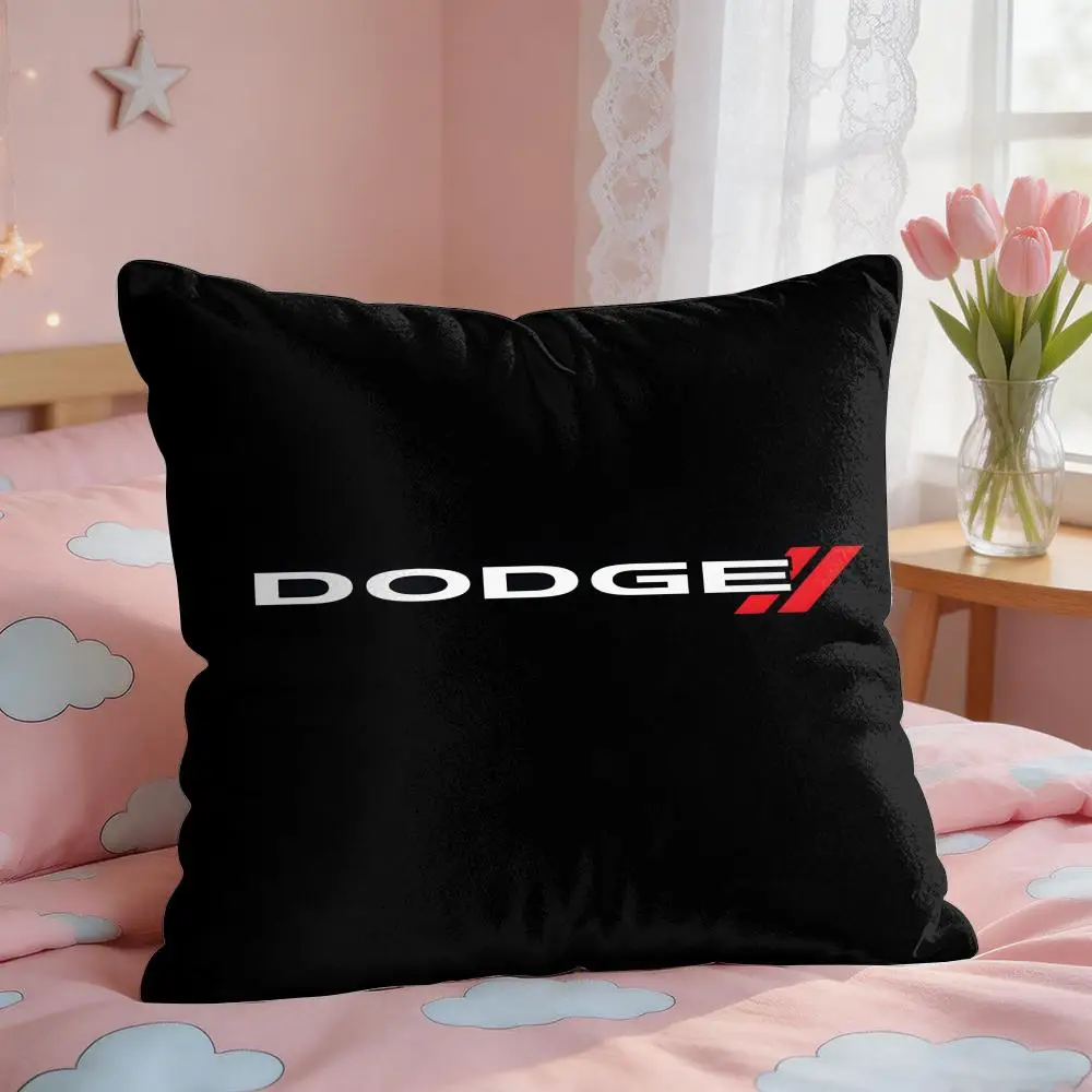 D-Dodges Car Logo Cushion Cover Square Short Plush Pillow Case Living Room Sofa Home Decor Funda 40X40