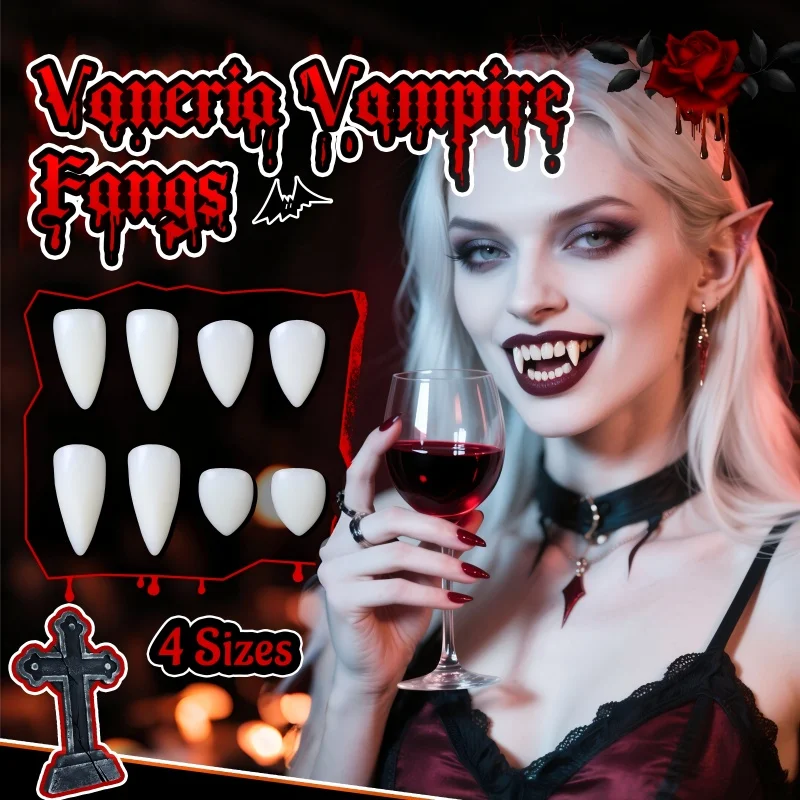 Vampire Teeth Fangs Dentures Props Halloween Costume Props False Teeth Solid Glue Denture Adhesive Halloween Party Decor