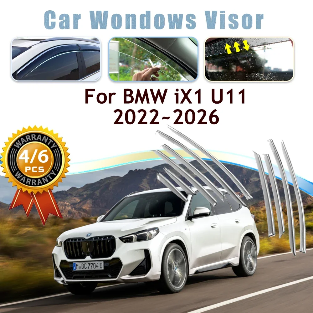 

Car Window Visors For BMW iX1 U11 2022 2023 2024 2025 2026 Rain Sun Snow Guard Deflector Windshield Vent Shelter Car Accessories