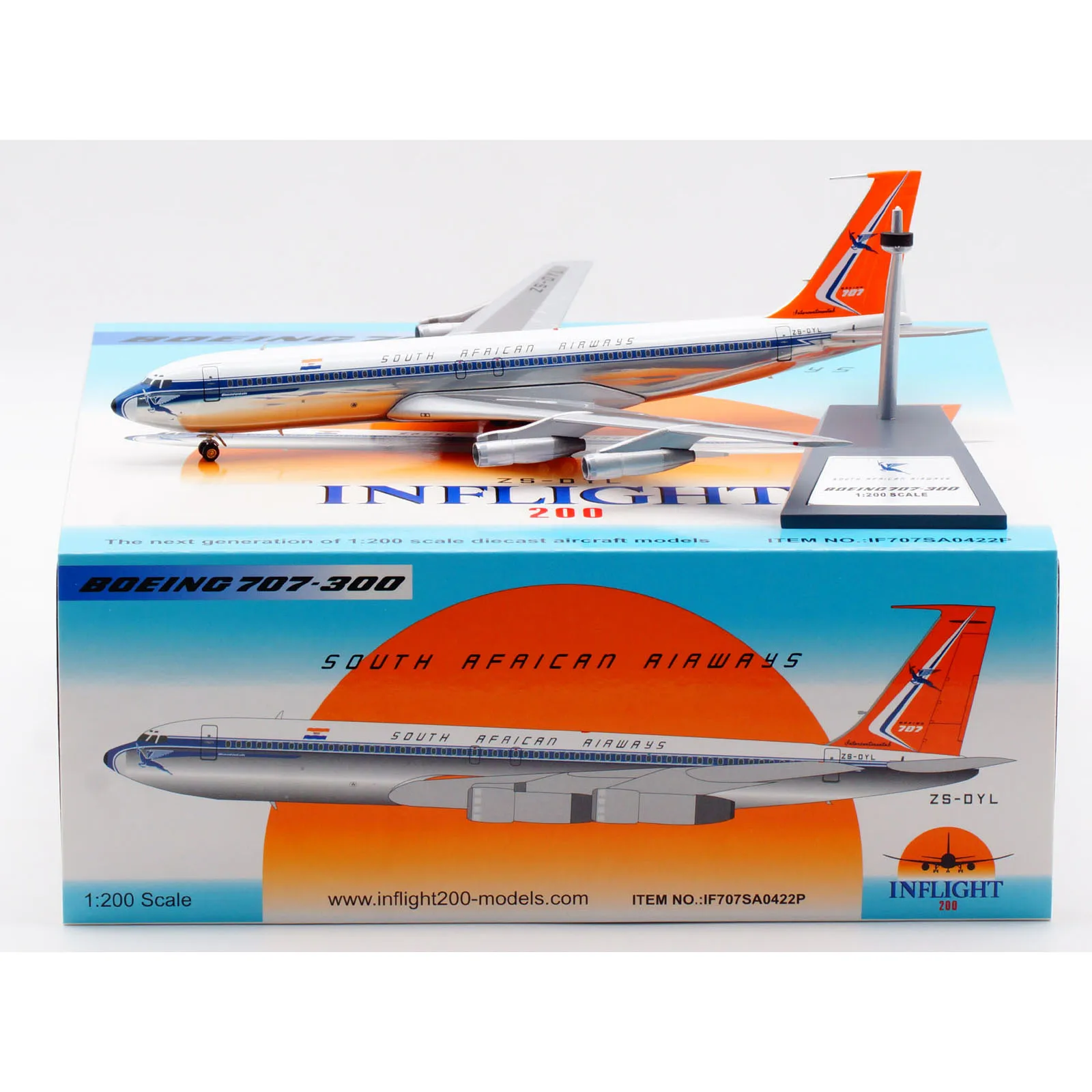 

IF707SA0422P Alloy Collectible Plane Gift INFLIGHT 1:200 SOUTH AFRICAN AIRWAYS Boeing B707-300 Diecast Aircraft Jet Model ZS-DYL