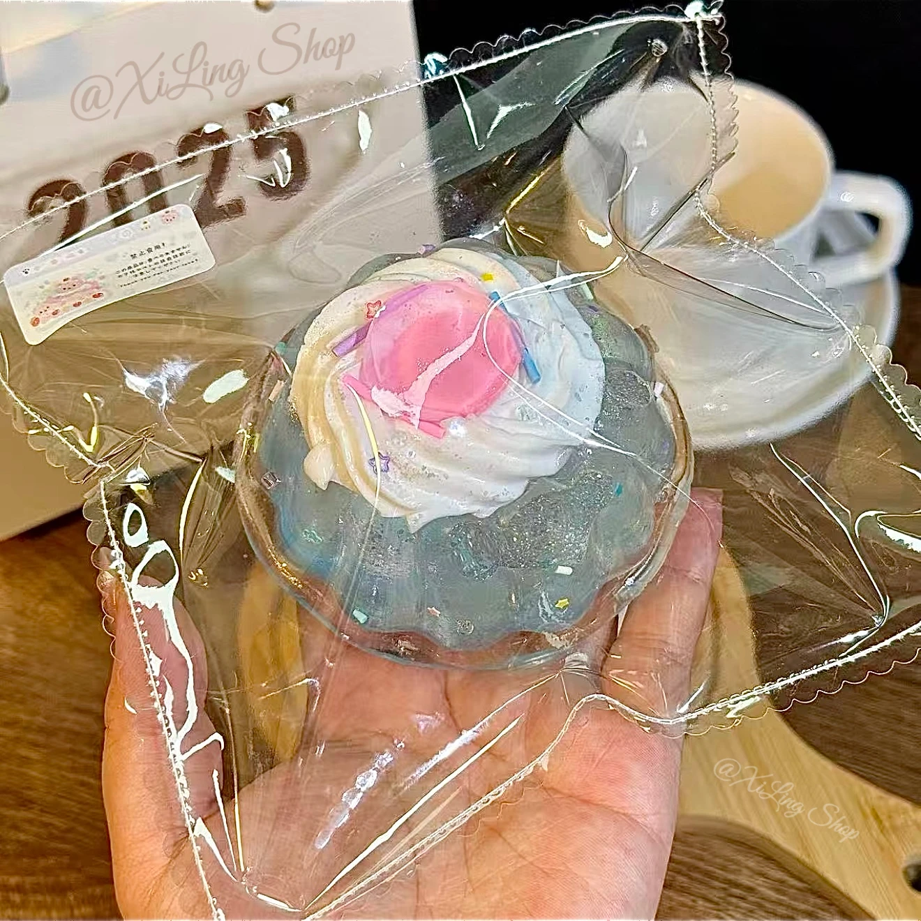 1Pc Sparkling Sea Salt Jelly Pudding Handcrafted Squishy - Jelly Clay Texture! - Food Grade Silicone Stress Reliever 2