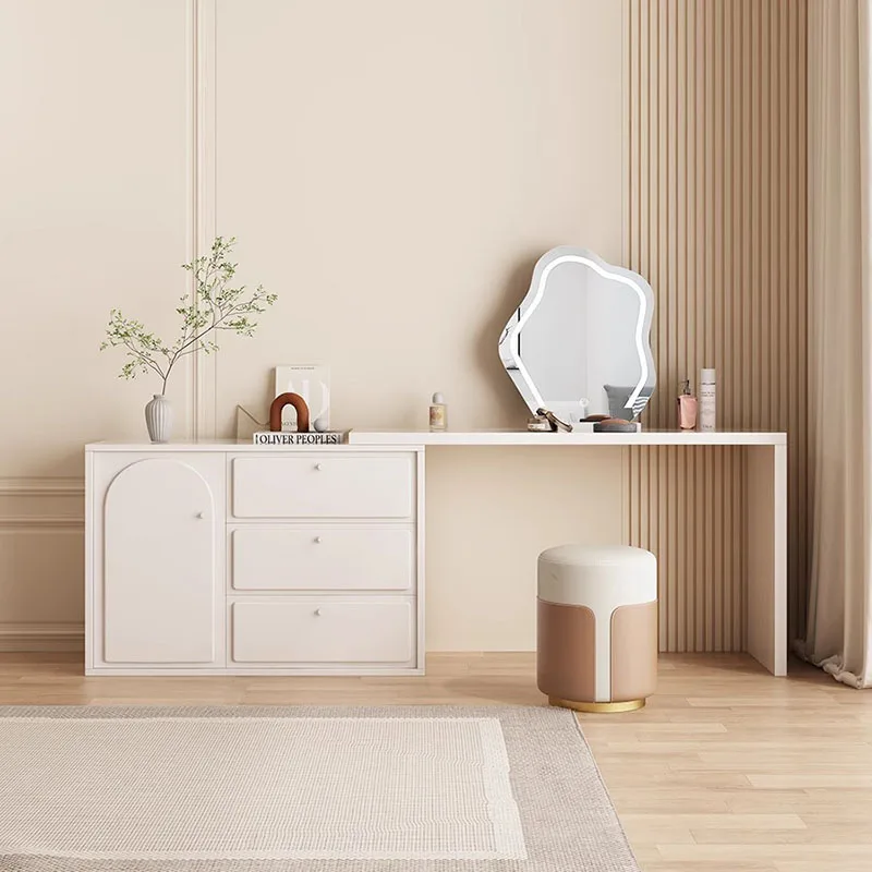 

Small Vanity Desk Home Furniture Cheap Simple Makeup Dressing Table Wooden Chest Drawers White Dresser Bedside Nail Accent Set