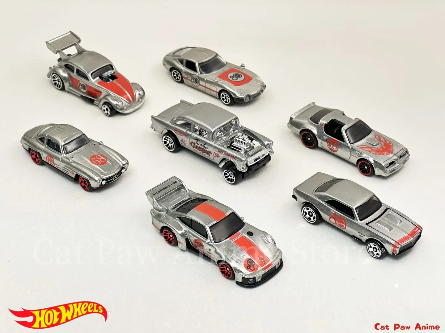 핫휠 80주년 기념 7팩 클래식 자동차 레트로 스타일 무선 조종 불가 플레이 차량 수집용 장난감 자동차