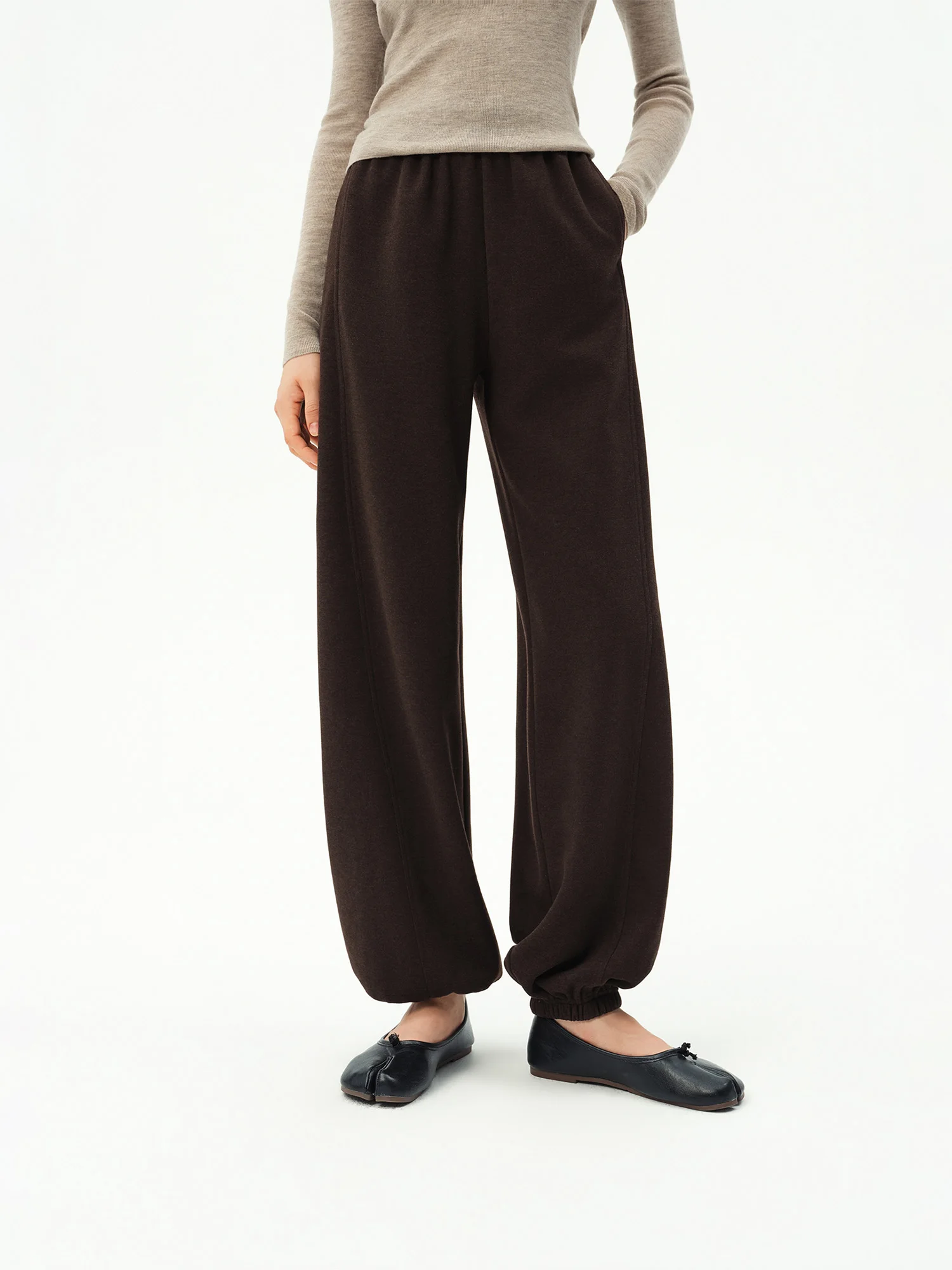 ZIQIAO 2026 Herbst Damen Lässige, bequeme Wollstrickhose mit hoher Taille und Diagonalschnitt – Schicke Freizeithose für den Alltag – Detail 25