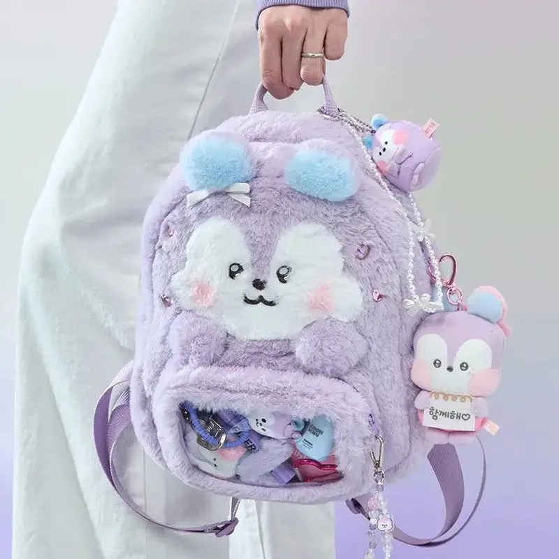 BT21 cartoon cute plush doll backpack kawaii for boys and girls storage bag itabag fan support anime merchandise wholesale