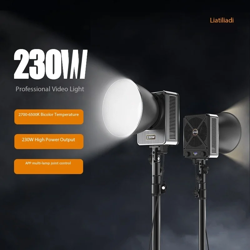 LIYADI G230W LED الفيديو الضوئي ثنائي اللون 2800K-6500K المهنية COB ملء ضوء أضواء التصوير الفوتوغرافي لإضاءة الاستوديو سوفت بوكس