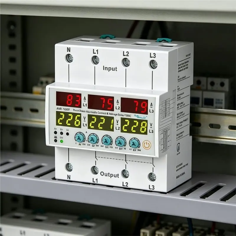 T21C AVR-100TF 100A 3X380v Automatic Adjustable Over And Under Voltage Protection Relay For AV Three Phase DIN-Rail