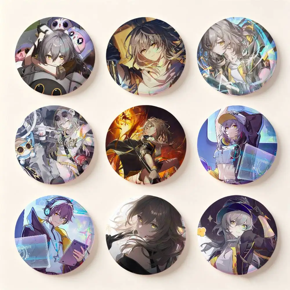 Anime Game Honkai Star Rail Trailblazer Badges Round Cosplay Pin Bag Decor Fans Collect Friends Gifts Brooch Souvenir