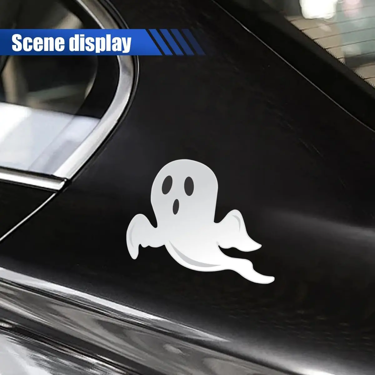 1pc adesivos engraçados fantasma, decalque de janela de carro assustador, adesivo de decoração de para-choque de carro em pvc à prova d'água
