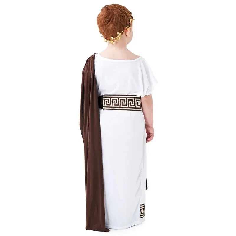 Halloween Cosplay Ancient Greek Mythology Warrior Zeus Costumes Child Boy Roman Grecian Toga Fancy Dress Up