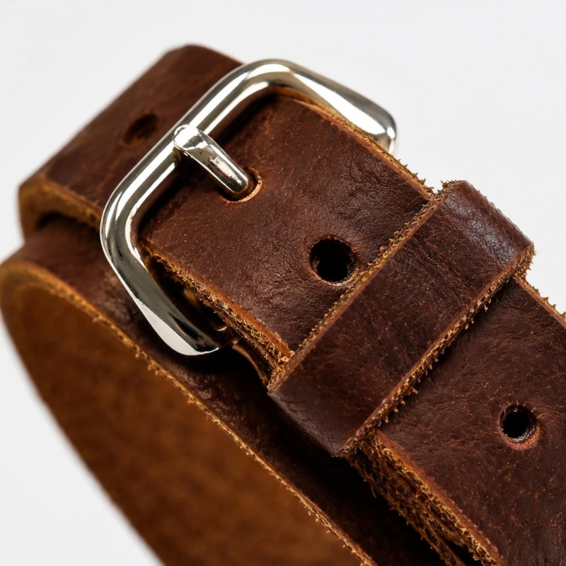 Q39C Adjustable Leather Cuff Bracelet for Unisex Wear, Wide Multi-Strap Wristband with Multi-Hole Closure for Everyday Outfits