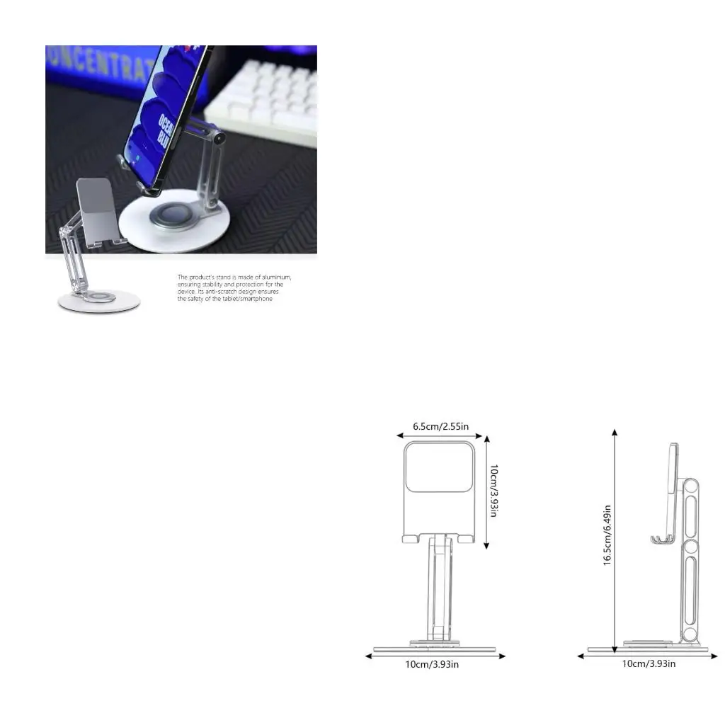  Aluminum Desktop Dock User friendly Stand Universal Hold for Phones & Tablets