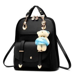 TRAVEASY 2026 Korean Style Mini Backpack Women Multi-Pocket PU Leather Portable Casual Lady Schoolbags with Shoulder Bags
