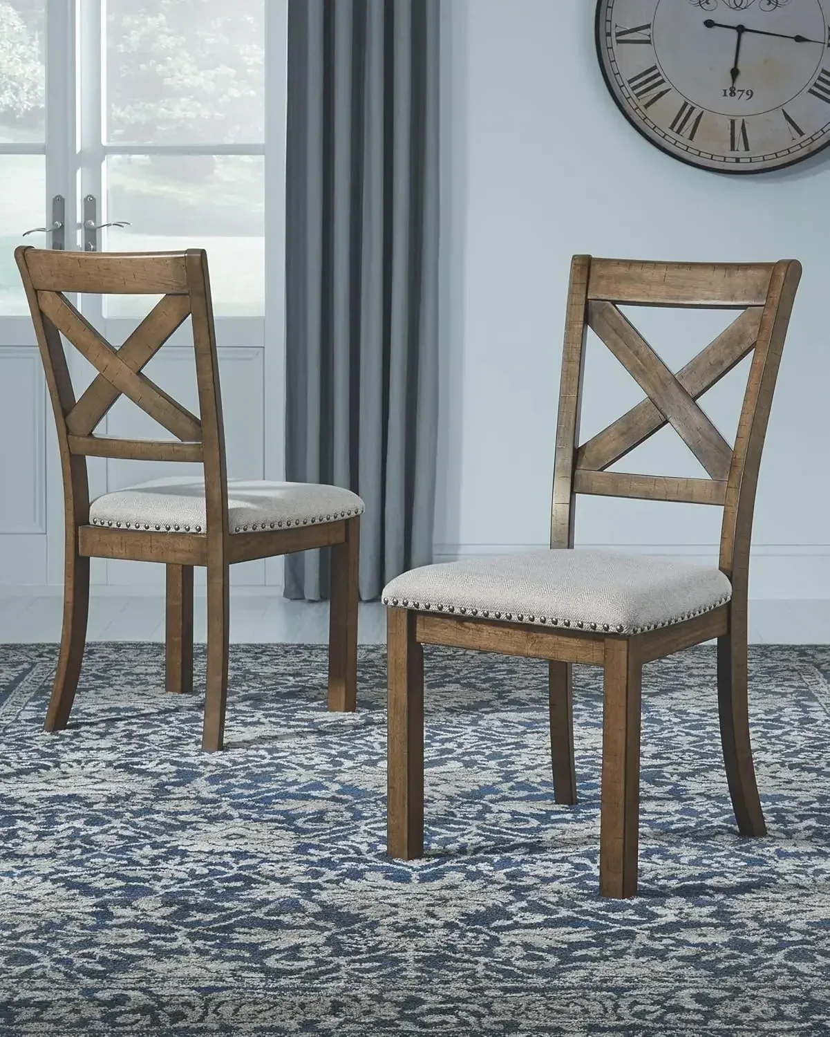 

Moriville Modern Farmhouse 19" Upholstered Dining Room Chair, 2 Count, Brown