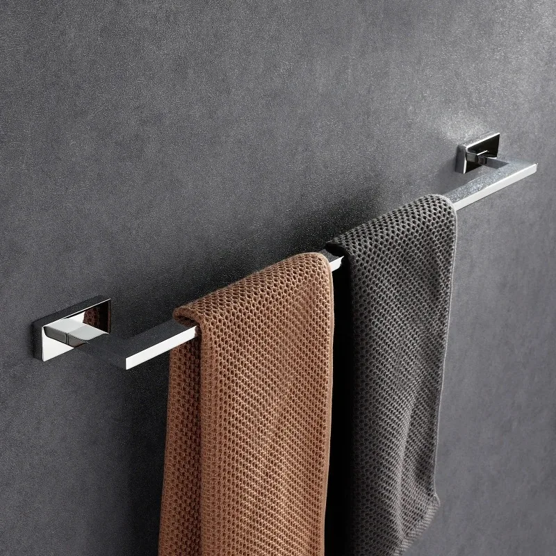 

Customizable Single Towel Rack Bathroom Towel Holder Hanging Toilet Clothes Shelf Wall Mount Kitchen Storage Rail Brass