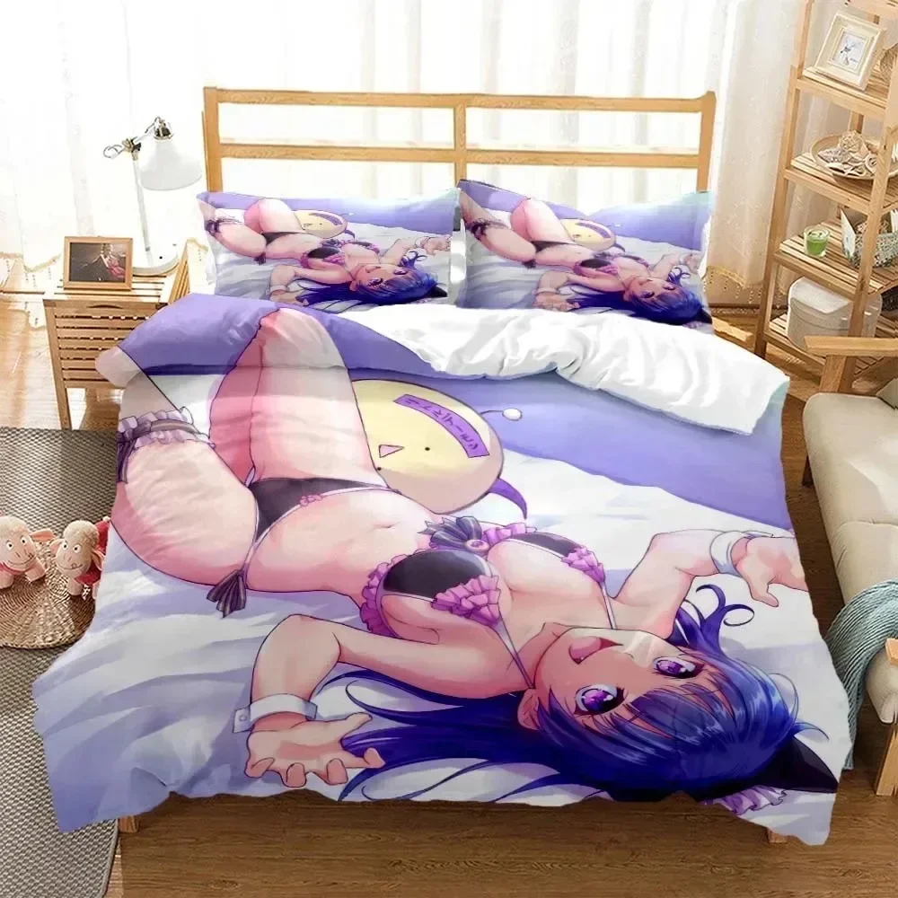 

3D Print Sexy Beauty Cartoon Digital Printed Bedding Set Comforter Luxury King Size Costomizable Polyester Duvet Cover