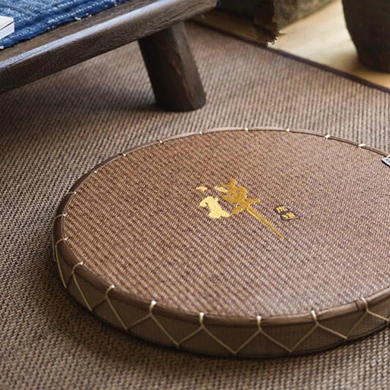 Floor Seating Chair Cushion Zabuton Zafu Round 45cm Meditation Seat Japanese Tatami Mat Zafu Zabuton Cushion Straw