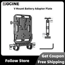 ZGCINE VR VR-02 V Mount Battery Adapter Plate with 15mm Rod Clamp Adjustable Arm Accessories for Canon Sony DSLR Cameras