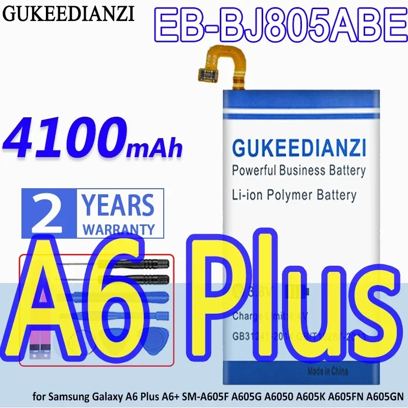 GUKEEDIANZI Battery EB-BJ805ABE 4100mAh for Samsung Galaxy A6 Plus A6Plus A6+ SM-A605F A605G A6050 A605K A605FN